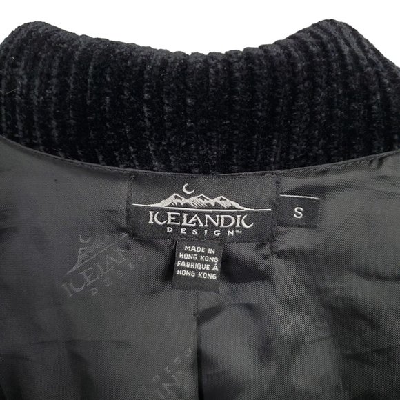 Icelandic Design Size S Sweater Coat Vintage Zipper Beaded Pockets Wool Blend - Picture 3 of 15